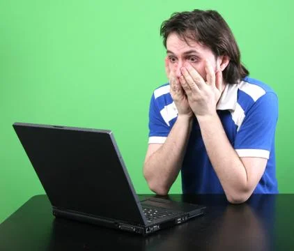 Man work with laptop Stock Photos