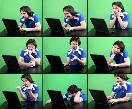 Man work with laptop Stock Photos