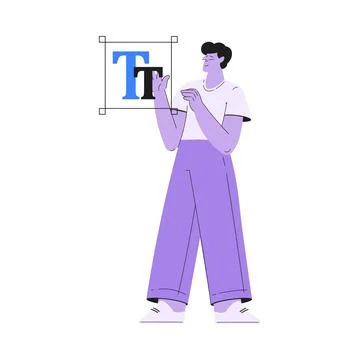 Man Work with Text Editing and Writing Article Vector Illustration Stock Illustration