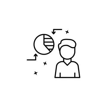 Man worker business icon. Simple line, outline vector of project management Stock Illustration