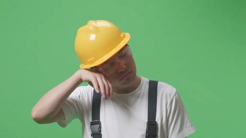 Man Worker Wearing Goggles And Safety He... | Stock Video | Pond5