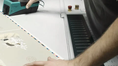 Man Working With Apprentice in Printing House Stock Footage 68684677