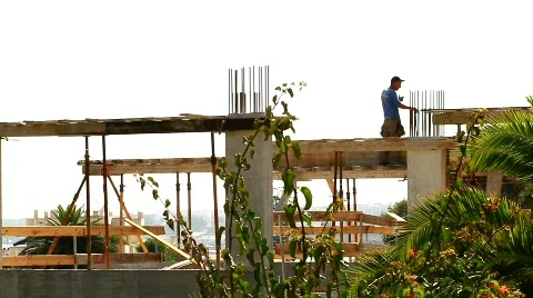 Man working in  a building construction Stock Footage 774571