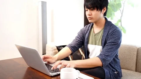 Man working at a cafe Stock Footage 72558391