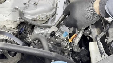 Man Working on Car Engine Auto Mechanic Stock Footage 239582290