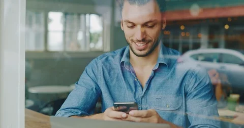 Man Working in Coffee Shop Stock Footage 86764833