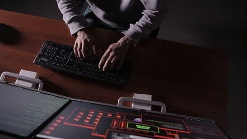 Man working on computer Stock-Footage 69879767