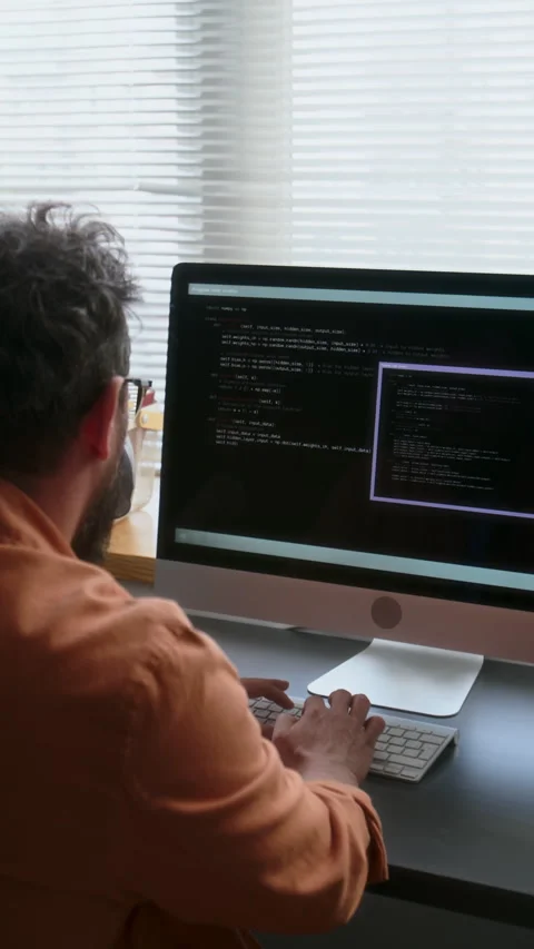 Man Working on Computer Stock Footage 313496335