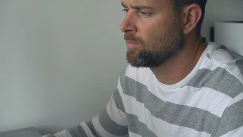 Man working on a computer at home Stock-Footage 127906583