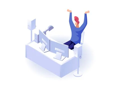 Man working at the computer イラスト素材