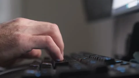 Man working with computer keyboard. Stock Footage 264780060