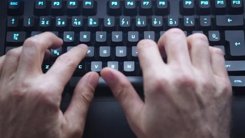 Man working with computer keyboard. Stock Footage 264780085