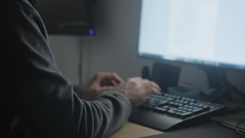 Man working with computer keyboard. Stock Footage 264780115