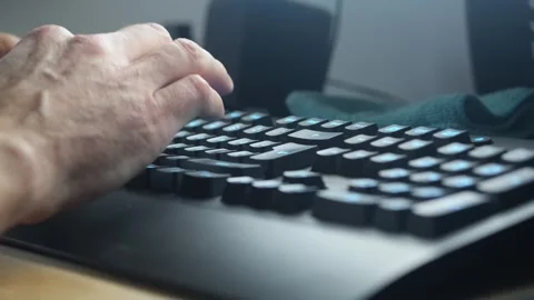 Man working with computer keyboard. Stock Footage 264780142