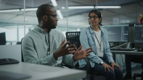 Man Working on Computer in Office Stock Footage 159549302