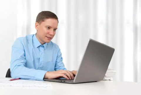Man working on computer Stock Photos