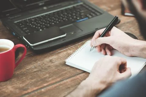 Man working in  computer Stock Photos