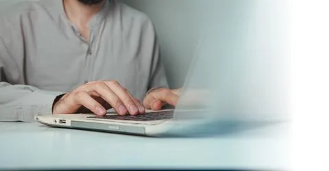 A man working with a computer Foto stock