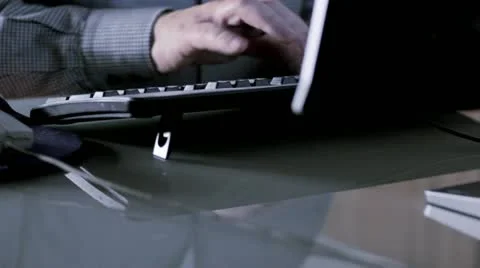 Man working at computer tracking Video stock 12556580