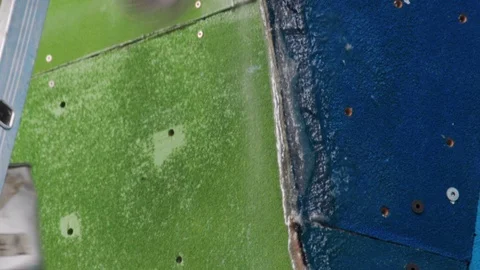 Man working on the construction of a climbing wall Stock Footage 101176807