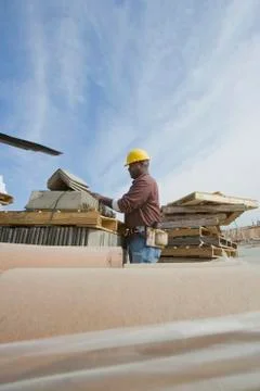 Man Working At Construction Site Stock Photos