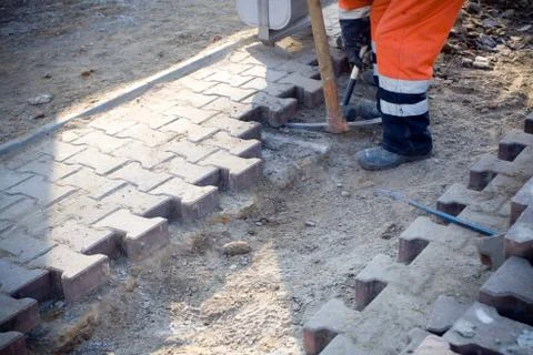 Man working on construction site Stock Photos