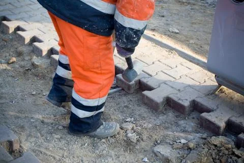 Man working on construction site Stock Photos