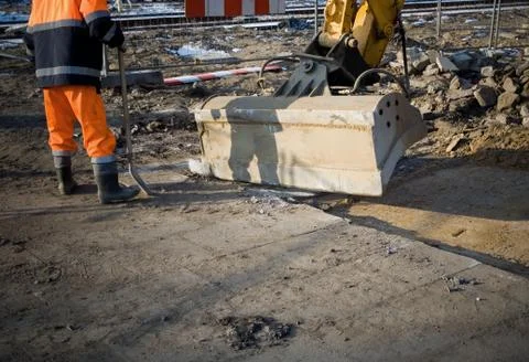 Man working on construction site Stock Photos