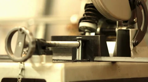 Man working cutting iron circular disk machine, making sparks Industrial work Видео 39388272