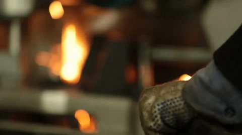 Man working cutting iron circular disk saw, making sparks Industrial work 스톡 동영상 39504337