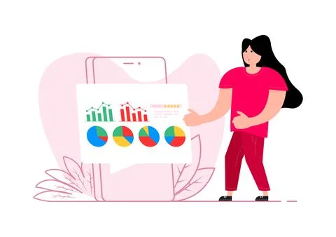 Man working for data analytics. Financial administration. Product testing, data Stock Illustration