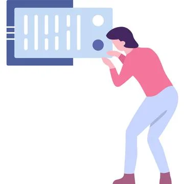 Man working on data integration vector icon Stockillustratie