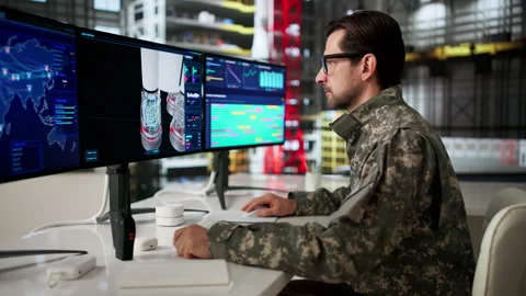 Man Working On Desktop Computer As Engineer Stock Footage 334930144