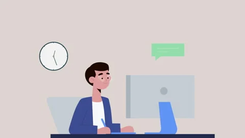 Man Working on Desktop Computer Video stock 309530763