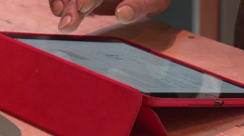 Man Working on Digital Tablet 動画素材 49592572