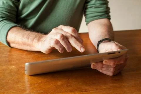 Man working with digital tablet Stock Photos