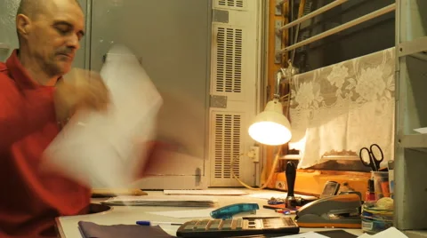 Man, working with documents, mail car Stock Footage 63971207