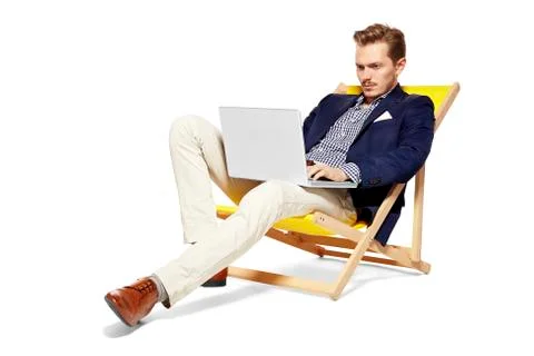 Man Working During Holidays Stock Photos