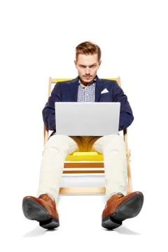 Man Working During Holidays Stock Photos