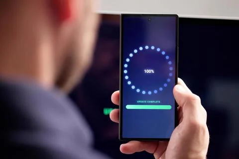 Man Working As An Engineer Installing Software Update On Laptop. 写真素材