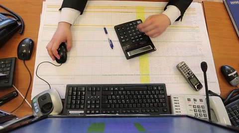 Man Working on Financial Statements Stock Footage 57700358