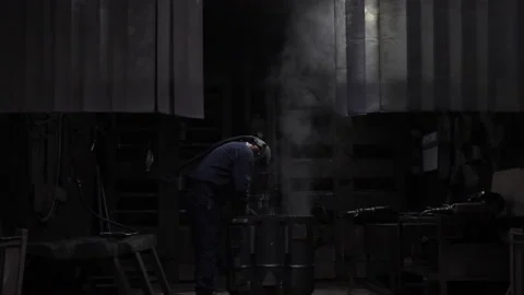 A man working on a foundry Stock Footage 231496857