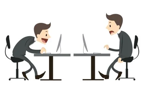 The man Working fresh exiting and so bored Stock Illustration