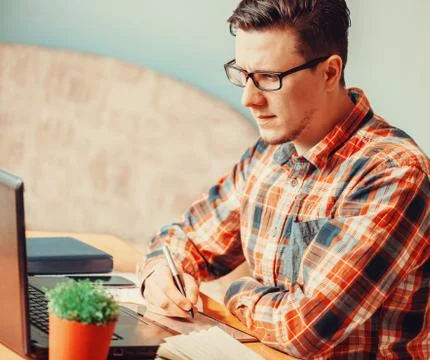Man working with graphics tablet Stock Photos