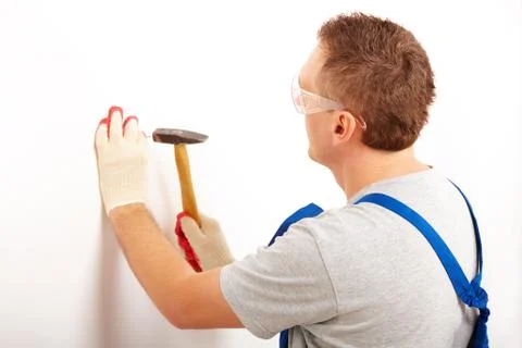 Man working with hammer Stock Photos