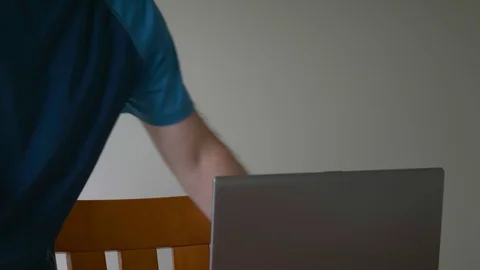 Man working hard on laptop Stock Footage 88453622