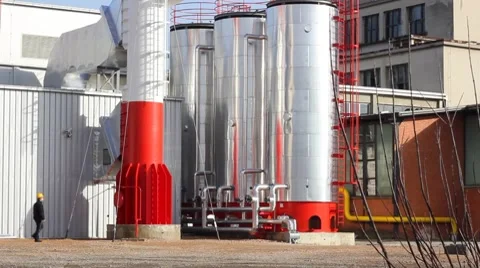 Man working in a Heating Plant Video stock 8945619