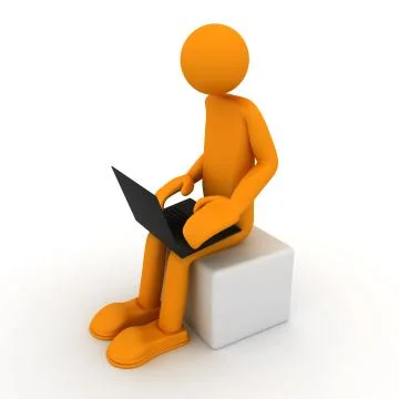 Man working at his laptop Stock Illustration