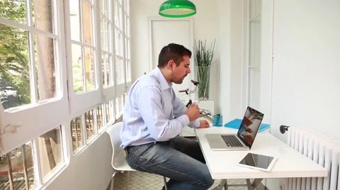 Man working at home Stock Footage 40902638