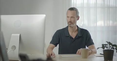 A Man Working From Home Stock Footage 137611070